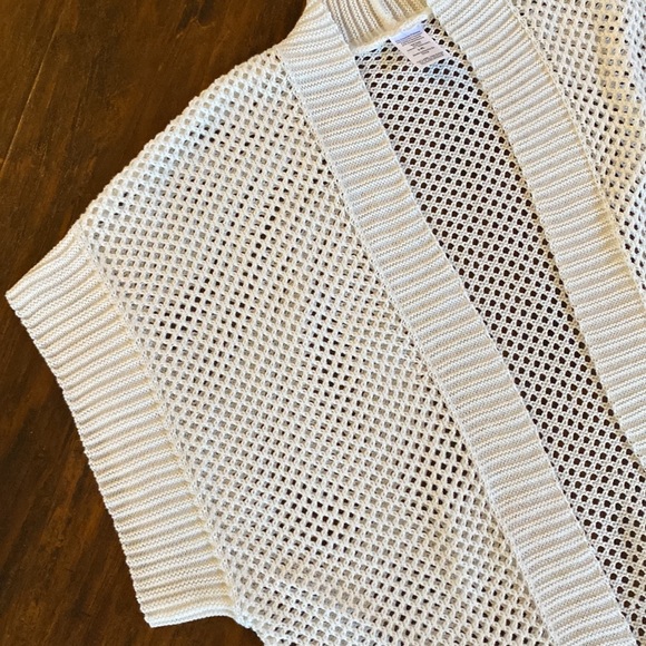 NWT Time and Tru White Women's Crochet Layering Duster Size L-XL - Picture 5 of 12